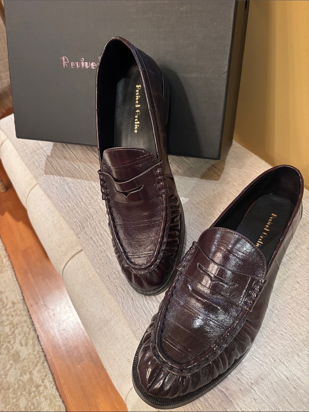 Revived Archive Men’s Penny Loafers in Deep Burgundy